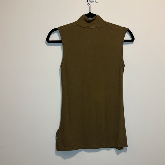 Scotch & Soda Ribbed Long MocNeck Tank.  Sz 1 Moss Green - Picture 5 of 10
